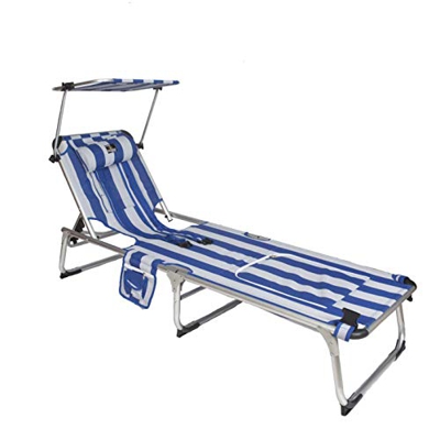 CREVICOSTA QUALITY MARK MARCAS DE CALIDAD Tumbona 1005 con toldo y Nevera Azul Y Blanco