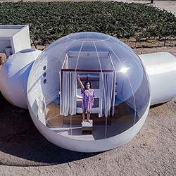 Tienda inflable de burbujas de iglú transparente, invernadero, para 5 – 7 personas, para acampar con soplador, para interior/exterior, familia, patio, en oferta