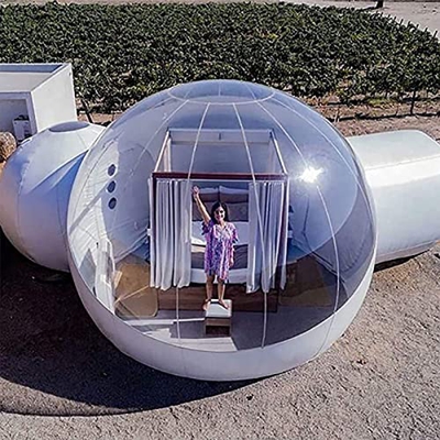 Tienda inflable de burbujas de iglú transparente, invernadero, para 5 – 7 personas, para acampar con soplador, para interior/exterior, familia, patio,