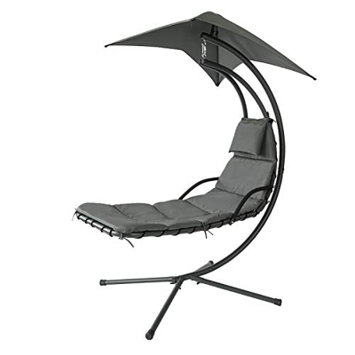 SoBuy OGS39-SG Tumbona Colgante con toldo sillón balancín jardín Gris ES (OGS39-SG)