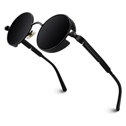 GQUEEN Gafas de Sol Hombre y Mujer Retro Polarizadas Redondas Círculo Vintage Metálico Steampunk Protección UV400 características
