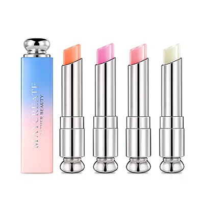 Ownest 4 paquetes de lápiz labial de gelatina de cristal, bálsamo labial nutritivo orgánico, de larga duración, impermeable, hidratante, temperatura m