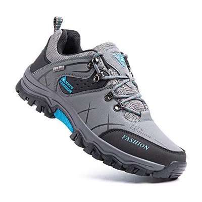 Zapatillas Trekking Hombre Antideslizantes Zapatos de Senderismo Transpirable Botas Montaña Bajas al Aire Libre 3 Gris 45 EU