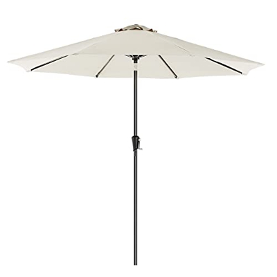 SONGMICS Parasol de jardín Ø 3 m, Sombrilla octogonal, Protección UPF50+, Mecanismo de inclinación y manivela, Balcón, Jardín, Piscina, Base no inclui