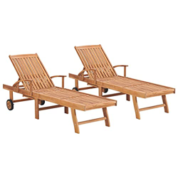 vidaXL 2X Madera Maciza de Teca Tumbonas Hamaca Playa Piscina Cama Patio Terraza Balcón Jardín Cómodo Acolchado Relajante Chaise Longue características