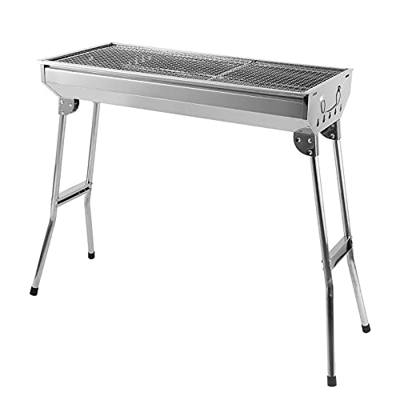AGM Barbacoas de Carbón, 710x330x730 mm | Parrilla Grande para Barbacoa Plegable para 5-10 Personas | Acero Inoxidable Grueso | para Picnic, Viajes, J