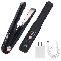 Plancha de Pelo Inalámbrico,Plancha para Alisar y Rizar 2 en 1,Hair Straightener Profesional con Tecnología de Iones Negativos,Ajuste de Temperatura d características