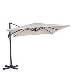 VONROC Sombrilla Pisogne 300x300cm - Sombrilla en voladizo - Giratoria 360°C - Ángulo de inclinación Ajustable - Resistente a los Rayos UV - Beige - I características