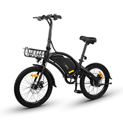 DYU Bicicleta Eléctrica Plegable,20 Pulgadas Inteligente E-Bike con LCD Pantalla,36V 10Ah E-Bike con Cesta,Asistencia de Pedal,3 Modos de Conducción,A en oferta