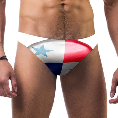 Traje de baño para hombre, diseño de bandera de Panamá con símbolo de país y nación, traje de baño sexy