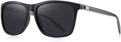Gafas de sol polarizadas Hombres MujeresGafas de sol Al-Mg Marco de metal Ligero Pesca Deportes al aire libre UV400 CAT 3 CE (Gris)