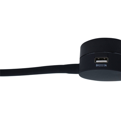Lámpara de pared LED Suma, negro con USB