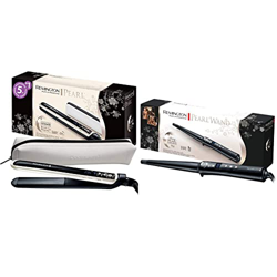 Remington Plancha de Pelo Pearl - Cerámica Avanzada con Perla + Remington Rizador de Pelo Conique Pearl - Barril de 13-25 mm en oferta