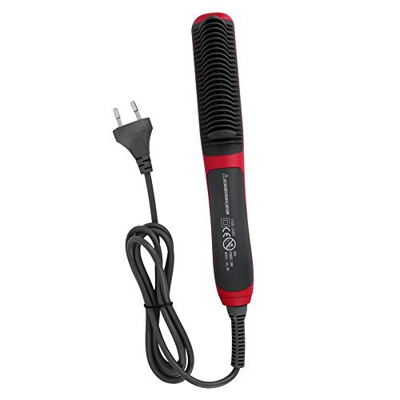 Cepillo para el cabello, plancha y rizador de cerámica profesional 2 en 1, herramienta de peluquería con rizador eléctrico con indicador de temperatur