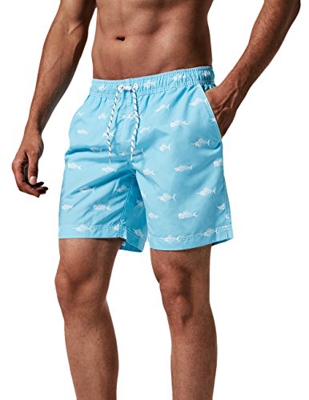 MaaMgic Ropa de Baño para Hombres Bañador para Vacaciones Short de Playa Natación Secado Rápido Piscina Ancla,Azul Cresta,XL