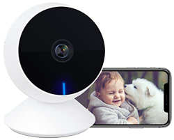 Camara Vigilancia WiFi Interior 1080P Laxihub, Camara de Videovigilanica para Vigila Bebés y Perros, Sensor de Movimiento, Visión Nocturna, Audio Bidi en oferta