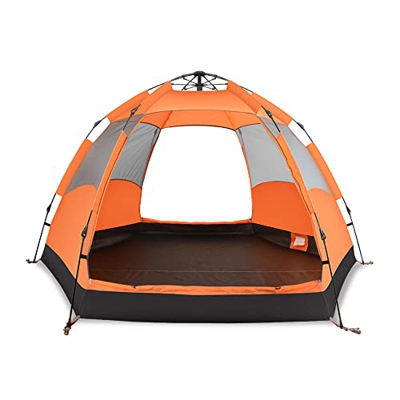SpecStandard emergente para 4-6 Alta e instantánea, campaña Familiar Easy Up, Tienda automática para Acampar a Prueba de Agua, 4 Personas, Naranja, 10