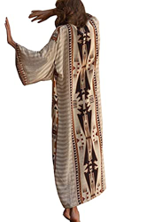 L-Peach Vestido de Playa Caftán Bohemio para Mujer Ropa de Estar Encubrimientos Bata Pareos en oferta