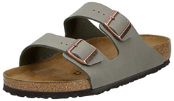 Birkenstock Mujeres Arizona Punta Abierta Casual Piel Pantuflas, Mocha Birkibuc, Talla 9 en oferta