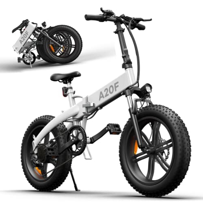 Bicicleta eléctrica Plegable ADO A20F 250W, Bicicleta Recargable de aleación de Aluminio, Carga máxima 120 KG, Llanta Gruesa Todoterreno de 20 * 4,0 P