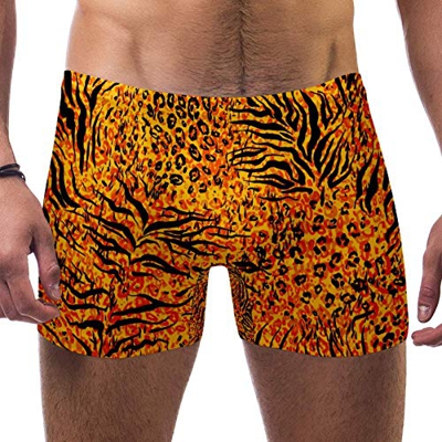 Animal Tiger - Bañador tipo bóxer para hombre, diseño de tigre amarilla, de secado rápido, talla S multicolor Medium