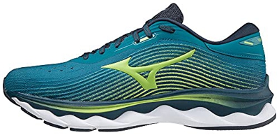 Mizuno Wave Sky 5, Zapatillas Hombre, Harbor Blue/Lime Green/Legion Blue, 46 EU