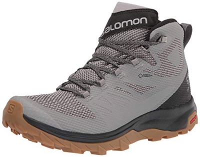 Salomon Outline Mid Gore-Tex (impermeable) Hombre Zapatos de trekking, Gris (Frost Gray/Black/Alloy), 45 ⅓ EU