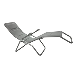 Meerweh Mar WEH Aluminio Tumbona de jardín Asiento Extra Alto Altura Aprox. 43 cm Baños Sol Tumbona, Gris, 153 x 72 x 126 cm precio