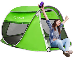 ZOMAKE Plegable Tienda de Playa para 3-4 Personas, Portatil Pop Up Tienda de Playa para Bebé Protección Solar Anti UV 50+(Verde) en oferta