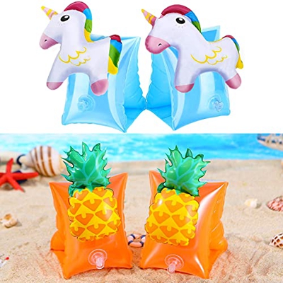 GiantGo Brazaletes inflables para niños de 3 a 6 años, banda de brazo, mangas flotantes, tubo flotante, alas de agua, ayuda para la natación para niño