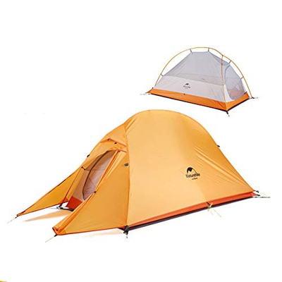 Naturehike Cloud-up 1 Tienda de Campaña Ultraligera para 1 Persona - Tienda Impermeable de Doble Capa para Trekking, 4 Estaciones(Naranja)