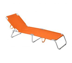 2309 - Silla plegable con respaldo ajustable para playa o jardín, color naranja en oferta