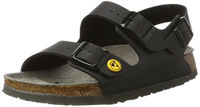 BIRKENSTOCK Milano Birko-Flor ESD, Sandalia con Pulsera Unisex Adulto, Negro (Schwarz 79), 42 EU