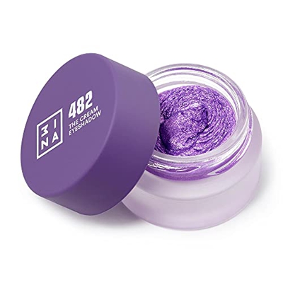3INA MAKEUP - Vegano - Sin crueldad - La sombra de ojos crema 482 - Púrpura - Fórmula de secado rápido impermeable y larga duración - Textura cremosa 