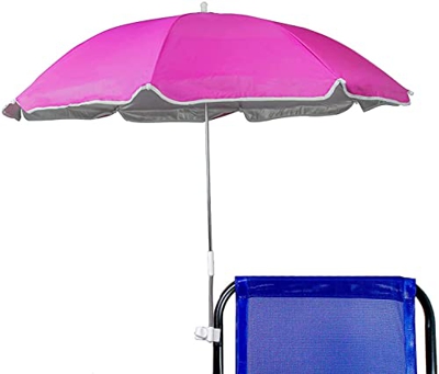 BESCH Sombrilla para Silla Playa, Jardín, Piscina,Terraza o Patio, Protección Solar UPF50+, Ø100cm (Rosa)