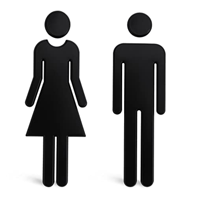 Señales de seguridad para el baño (Hombre/mujer (negro))