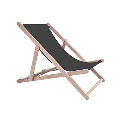 Holtaz Tumbona Madera Hamaca Plegable Silla Playa para Ensamblar Ajustable en 4 Posiciones Jardín Piscina Bares Cafeterías Hoteles hasta 130 kg