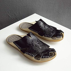 Sandalias de hombre de cuero transpirable zapatos romanas sandalias planas hombre zapatillas verano en oferta