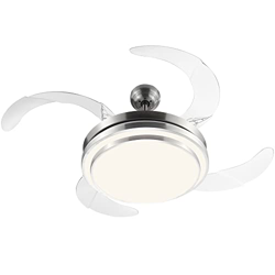 HOMCOM Ventilador de Techo 51W con Luz LED 30W Ajustable 3000/4000/6000K Mando a Distancia 3 Velocidades Temporizador 4 Aspas Desplegables para Dormit precio