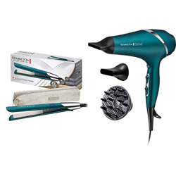 Remington Advanced Coconut Therapy - Plancha de Pelo, Cerámica, Digital, S8648 + Remington Advanced Coconut Therapy - Secador de Pelo, Secador Iónico, en oferta