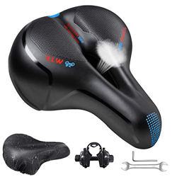 Sillín de bicicleta DUTISON de gel, sillín de bicicleta extra ancho y cómodo para hombres y mujeres, sillín de gel ergonómico con revestimiento protec en oferta