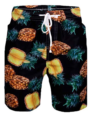 Sykooria Bañador para Hombre Impresión 70D de Cortos Secado Rápido Swim Shorts Ligero Baño Playa Shorts S-XXL