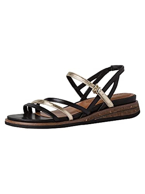 Tamaris 1-1-28269-36, Sandalia Mujer, Negro y Dorado, 39 EU
