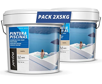 Pintura Piscinas al Agua. Protección y decoración de piscinas. (2x5 Kilos, Marfil)