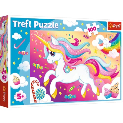 Trefl-Schönes Einhorn de 100 Piezas, para niños a Partir de 5 años Puzzle, Color Hermoso Unicornio