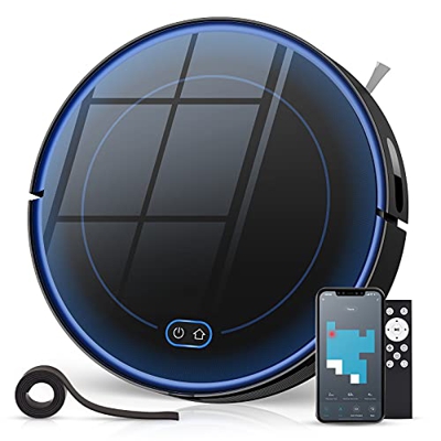 Kakzza Robot Aspirador, 2000 Pa Succión Potente, Híbrido de Barrer y Fregar, App Control, Aspirador Delgado & Silencioso Autocarga Inteligente para Pe