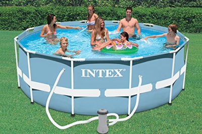 Intex - Piscina redonda con marco de acero de 305 cm x 76 cm