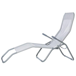 Tumbona Plegable de Playa o Camping Blanca y Gris de Hierro Garden - LOLAhome características