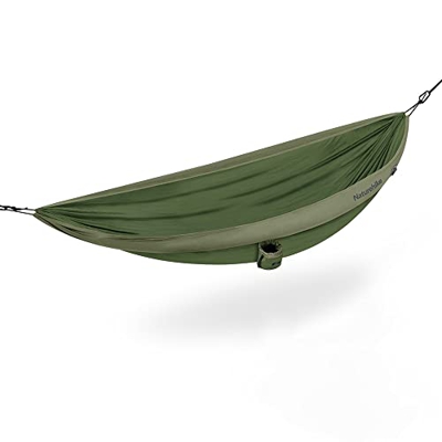 Naturehike Hamaca Ultraligera para Acampar Hamaca Paracaídas de Secado Rápido Nylon para Trekking Capacidad de 400 KG(Bosque Verde)