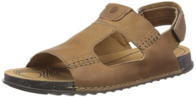 Clarks Crestview Bay, Sandal plana, para Hombre, Marrón (Dark Tan Lea), 43 EU
